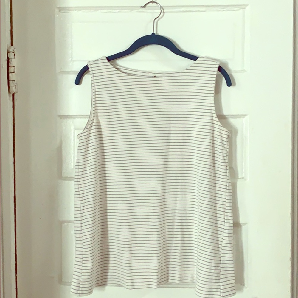 Loft Gray Striped Tank Top
